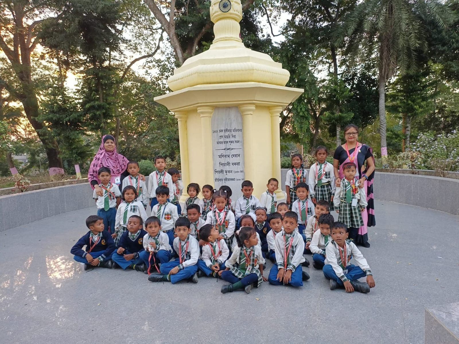 Students on educational excursion